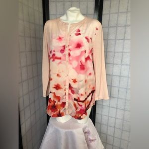 Peachy pink with fuchsia ladies top size L